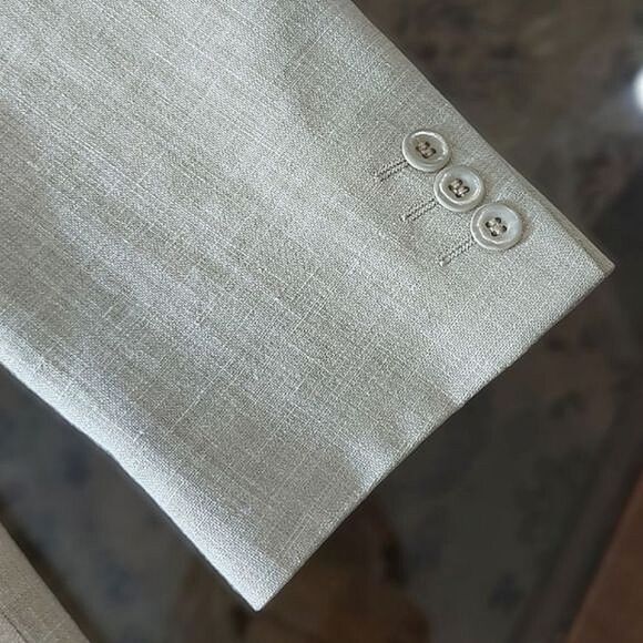 Vtg Guy Laroche "Charles" natural tone wool-linen blend sport coat - Picture 8 of 14